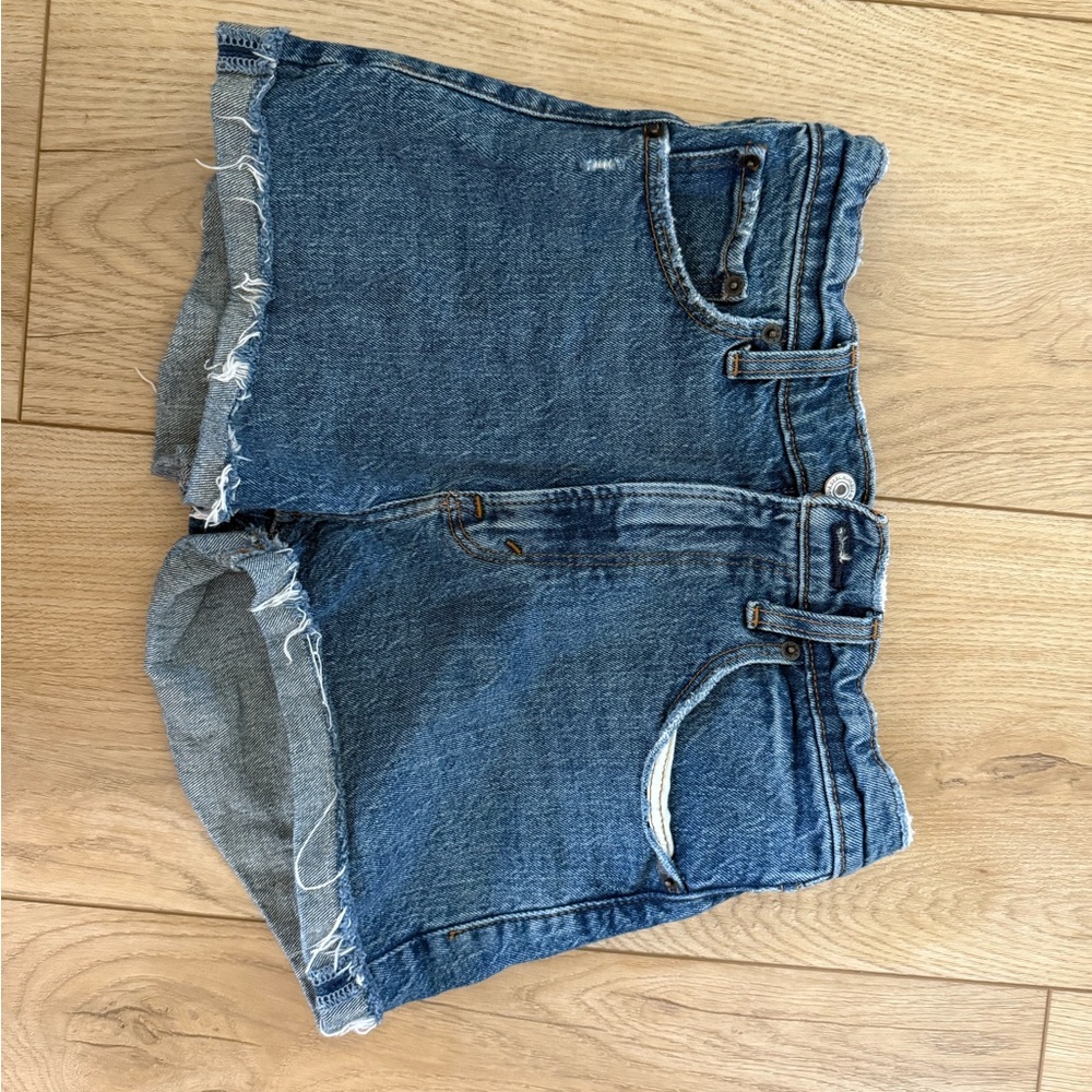 Abercrombie & Fitch Distressed Blue Jean Shorts